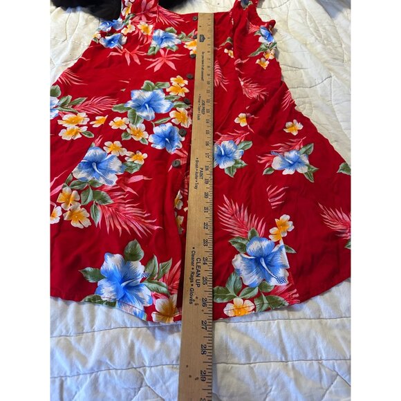 VTG Tiki Palm Hawaiian-Style Floral Rayon Button-Down adjustable Sundress XL - Picture 13 of 13